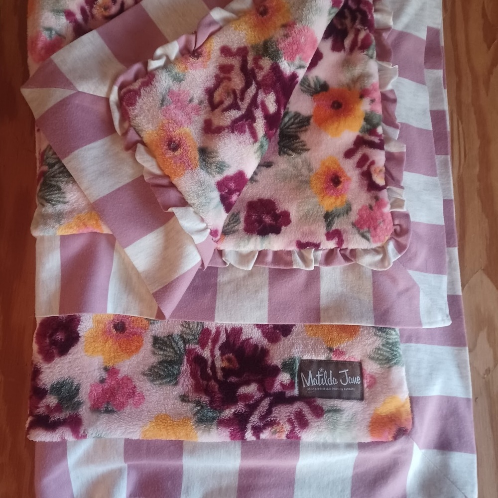 Matilda Jane Once Upon A Time Set of 2 Standard Pillow Shams Floral Fleece